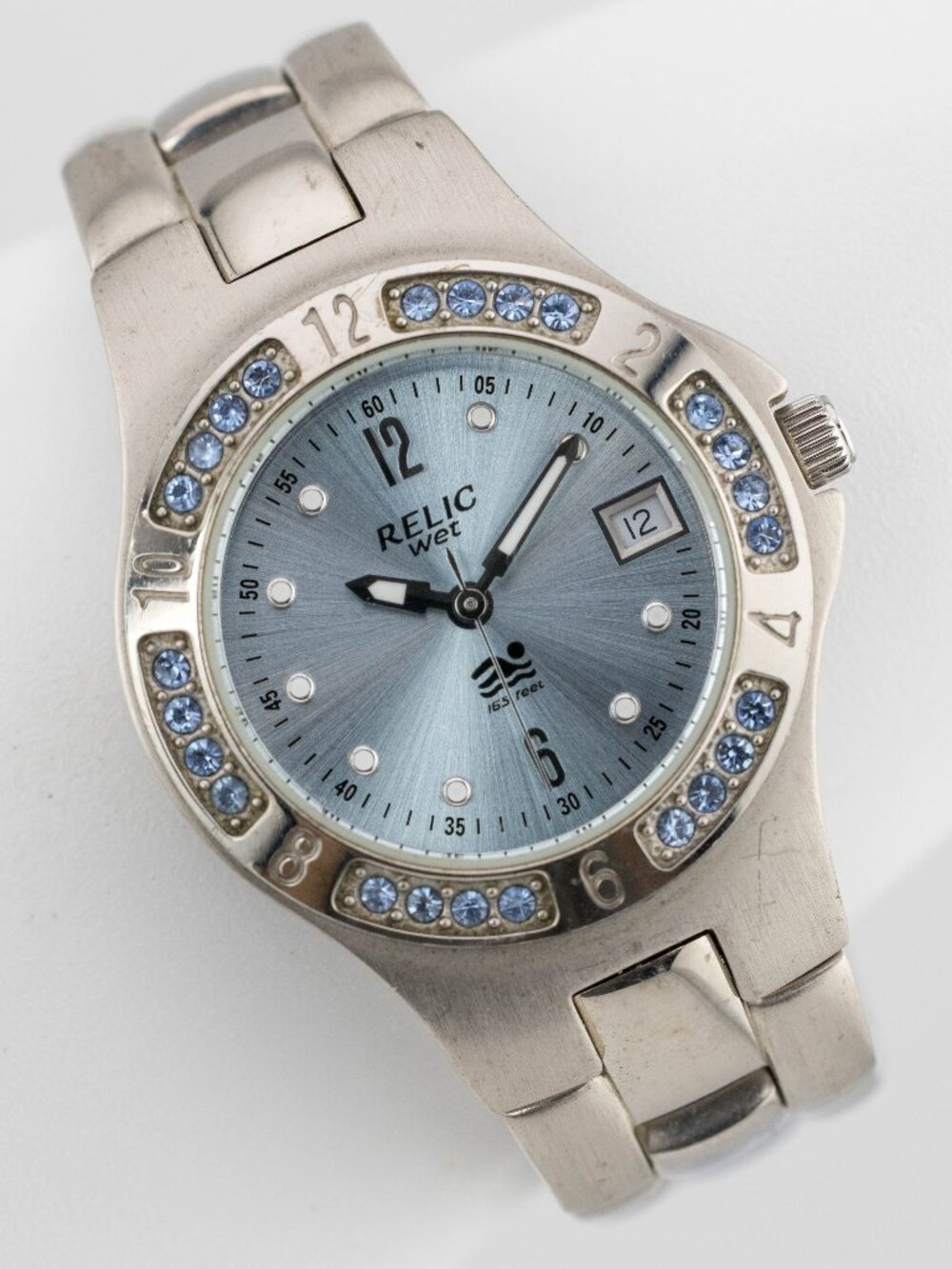 Relic ZR11595 Crystal Bezel Quartz Analog Women's Watch New Battery